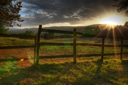 sunset on the meadow