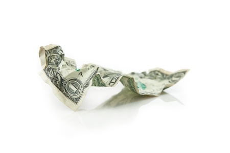 crumpled dollar bill