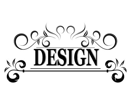 The vector vintage logo with calligraphic elements and design textのイラスト素材