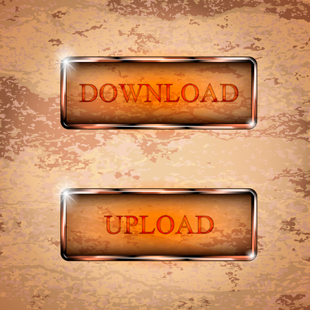 the vector set of download transparent buttonsのイラスト素材