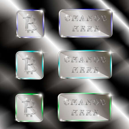 The vector set of banners.With symbol bitcoin.Change here.のイラスト素材