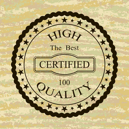 the vector sticker on the textured background.Certifiedのイラスト素材