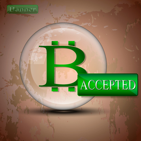 Bitcoin accepted bannerのイラスト素材