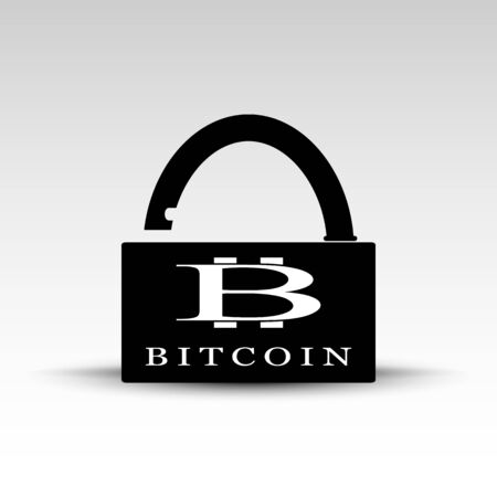 Opened lock with bitcoin logoのイラスト素材