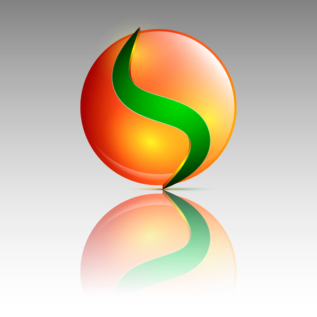 Orange and green circle logoのイラスト素材