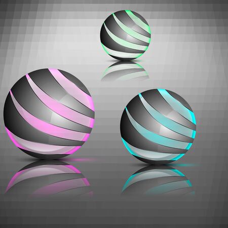 Spheres with linesのイラスト素材