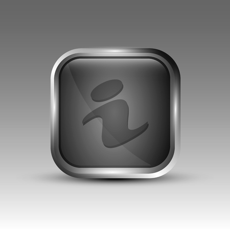 Vector illustration of gray colored I for inforation square shaped emblem.のイラスト素材