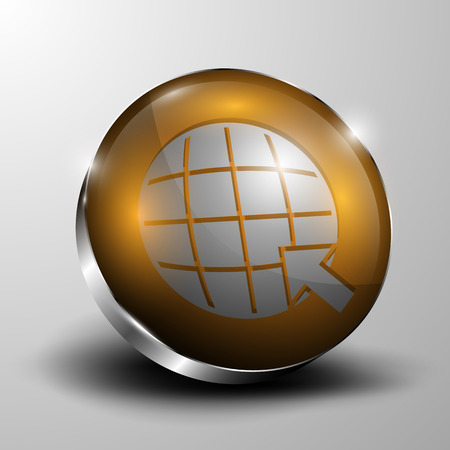 The vector 3d button on gray background, vector illustration.のイラスト素材