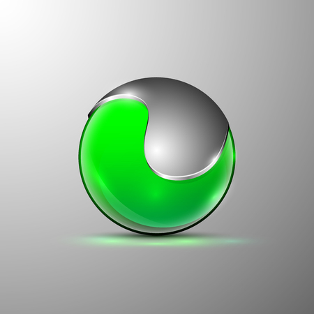 Clear half gray sphereのイラスト素材