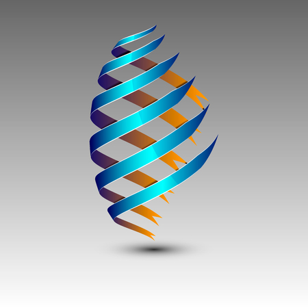 The concept design 3D logo.Spiral ribbonsのイラスト素材