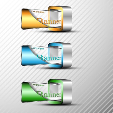 Set of 3d banners template.のイラスト素材