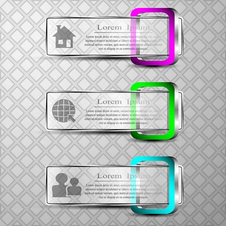 The vector set of 3d bannersThe vector set of 3d banners with 3d squareのイラスト素材