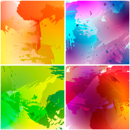 Set of artistic watercolor backgrounds, vector illustration.のイラスト素材