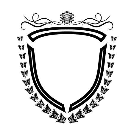 The vector isolated heraldic shield retro decoration elements.のイラスト素材