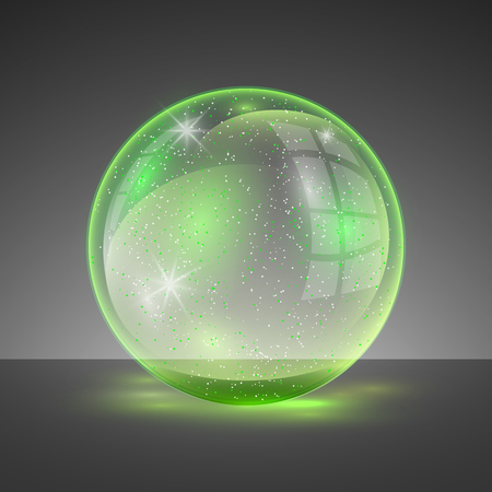 Vector illustration of transparent clear shiny crystal ball icon.のイラスト素材