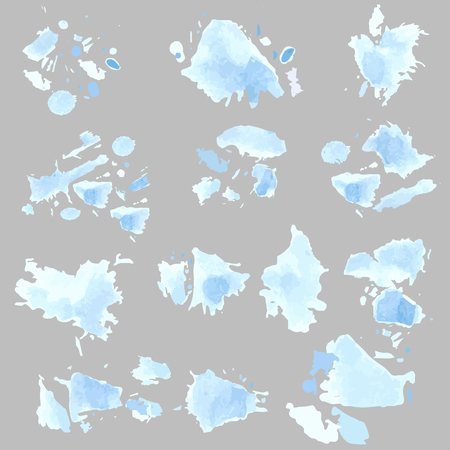 vector set of water color brushesのイラスト素材