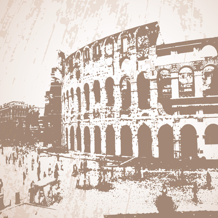 Vector stylized Coliseum poster.のイラスト素材