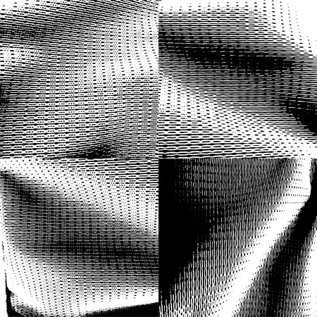 Vector set of grunge textile pattern.Texture backgroundのイラスト素材