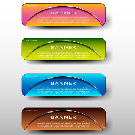 Vector set of colored banners template with headlineのイラスト素材