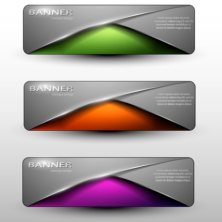 The vector set of colored info graphic banners with headlineのイラスト素材