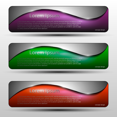 The vector set of colored info graphic banners with headlineのイラスト素材