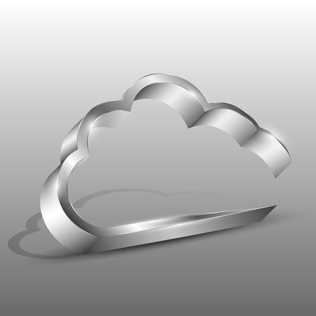 3d illustration of an aluminum cloud icon.Conceptのイラスト素材