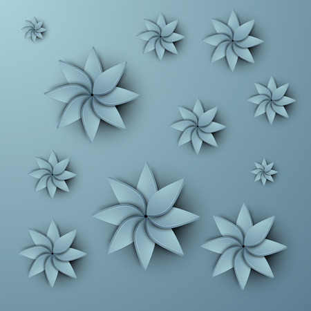 The vector illustration of turquoise abstract geometric flower.のイラスト素材