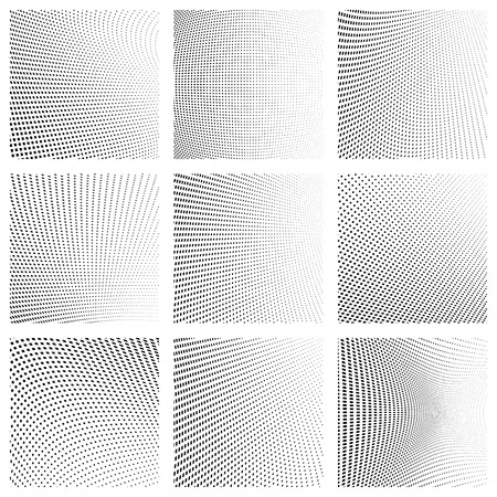 Set of dotted texture.Halftone monochrome retro background.のイラスト素材
