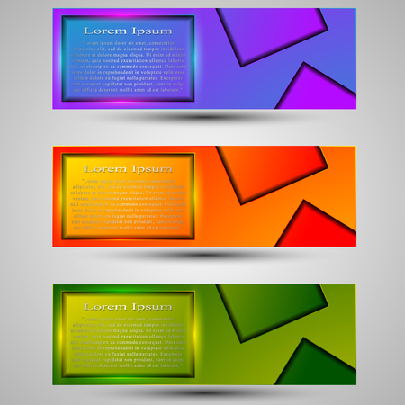 set of colored banners template with headlineのイラスト素材