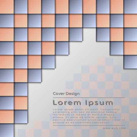 The vector conceptual abstract cover template.Bbrochure,flyer,presentation.Soft colors squareのイラスト素材