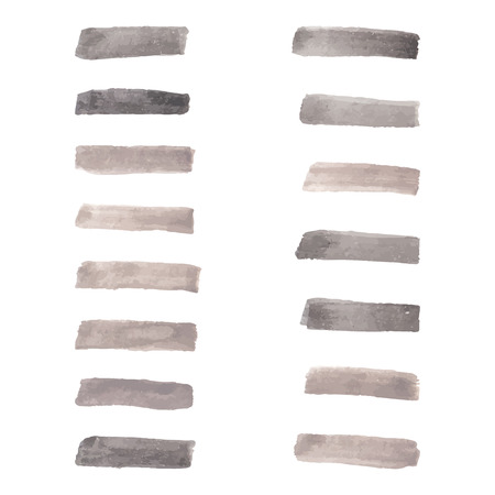 The vector set of brown paint water color brushes strokeのイラスト素材