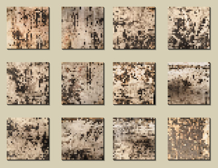 Set of vector mosaic textures.Backgrounds for decoration.のイラスト素材