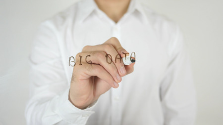 Big Data, Written on Glass by Man in Studioの写真素材