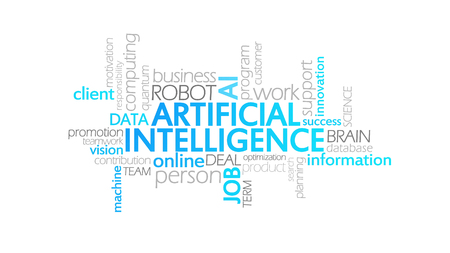 Artificial Intelligence, Animated Typography, word cloud concept illustrationの写真素材