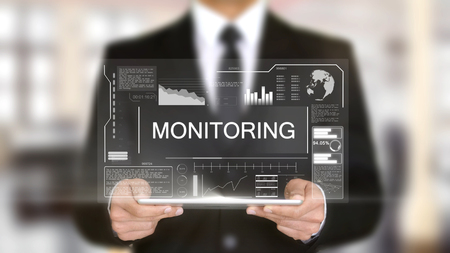 Monitoring, Hologram Futuristic Interface Concept, Augmented Virtual Realityの写真素材