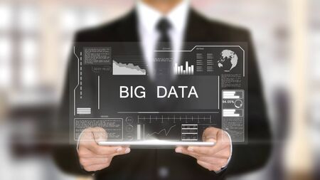 Big Data, Hologram Futuristic Interface Concept, Augmented Virtual Realityの写真素材