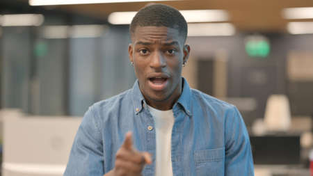 Aggressive Young African Man Feeling Angry