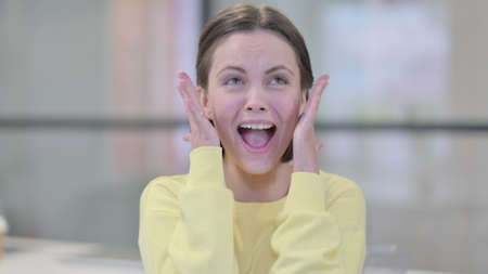 Portrait of Young Woman Shouting, Screaming