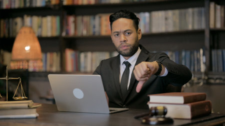 Lawyer Working on Laptopの写真素材