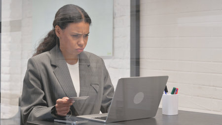 Online Banking Failure for African Businesswoman, Hurdleの写真素材