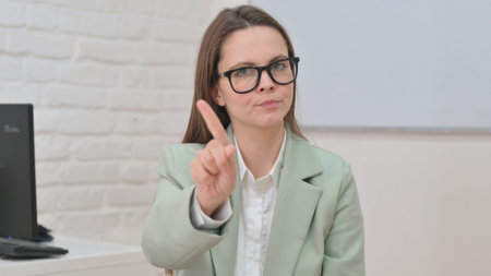 Portrait of Business Woman in Denialの写真素材