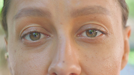 Close-up of Woman Eyes and Foreheadの写真素材