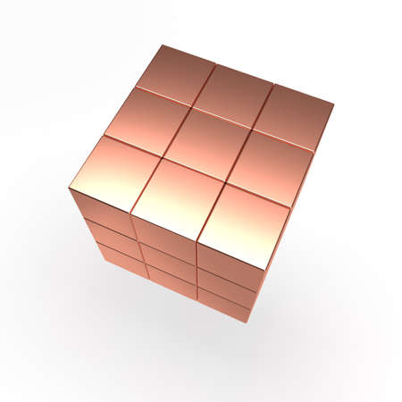 Copper-brown metallic  Cube 3DCG