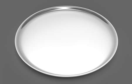 3D illustration of a flat pottery dishの写真素材