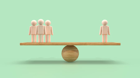 3D illustration of a balance image of human rights issues