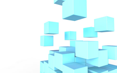 3D illustration of stacked cubes