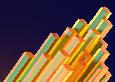 3D illustration of crystal crystal illuminated by fantastic lightの写真素材