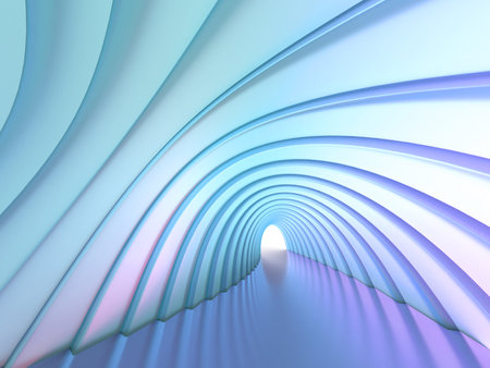Abstract modern architecture background, empty open space interior. 3D renderingの写真素材