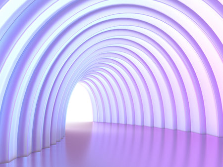 Abstract modern architecture background, empty open space interior. 3D renderingの写真素材