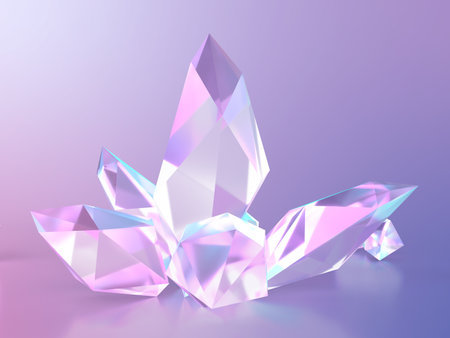 3d illustration of a diamond on a purple background with reflection.の写真素材